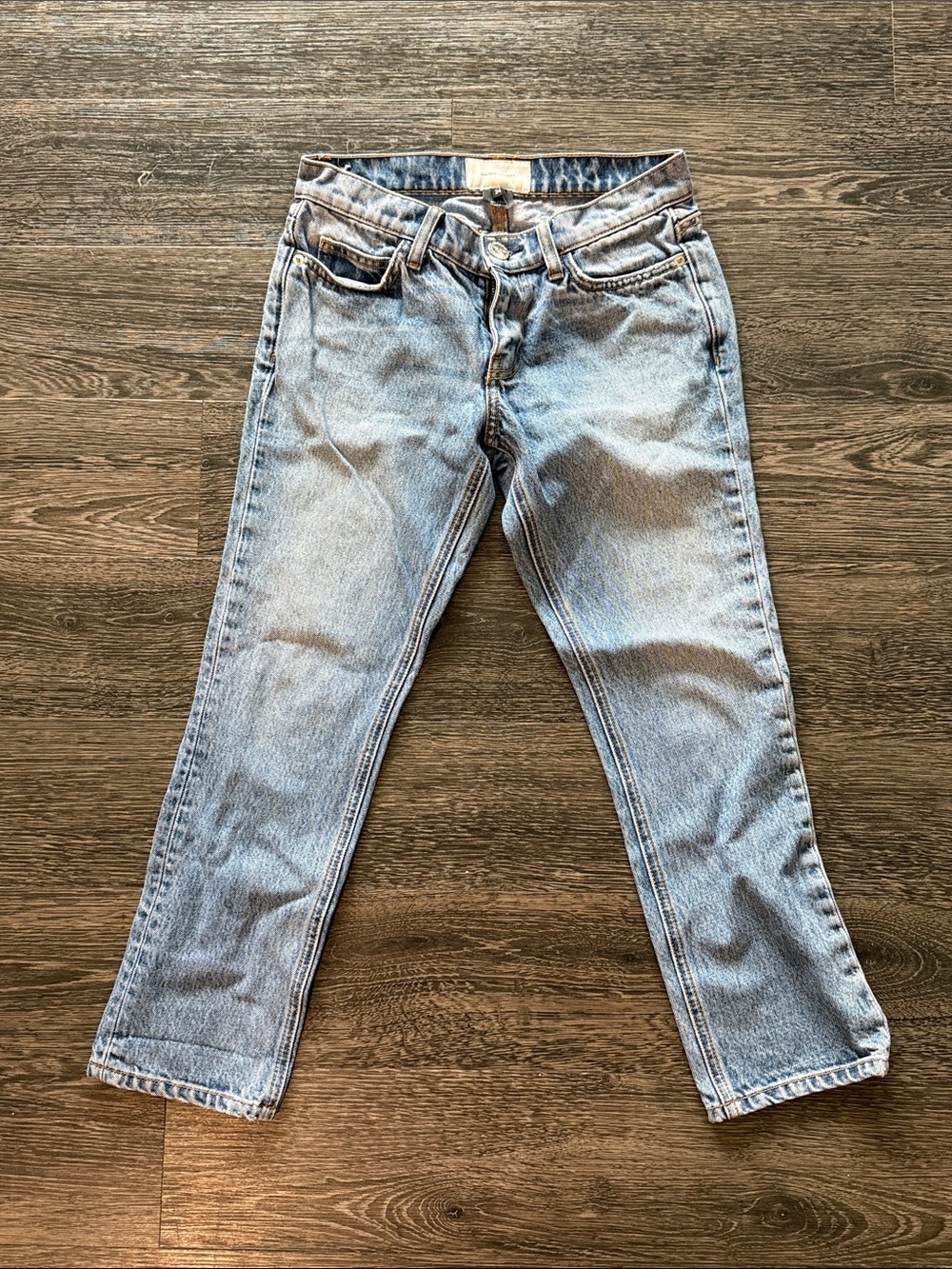 Current/Elliott Light Blue Straight Leg Jeans